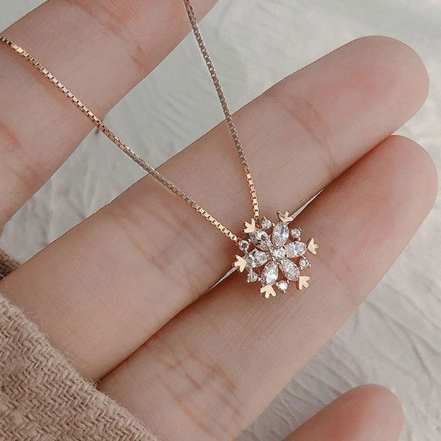 Glittering Snowflake Necklace