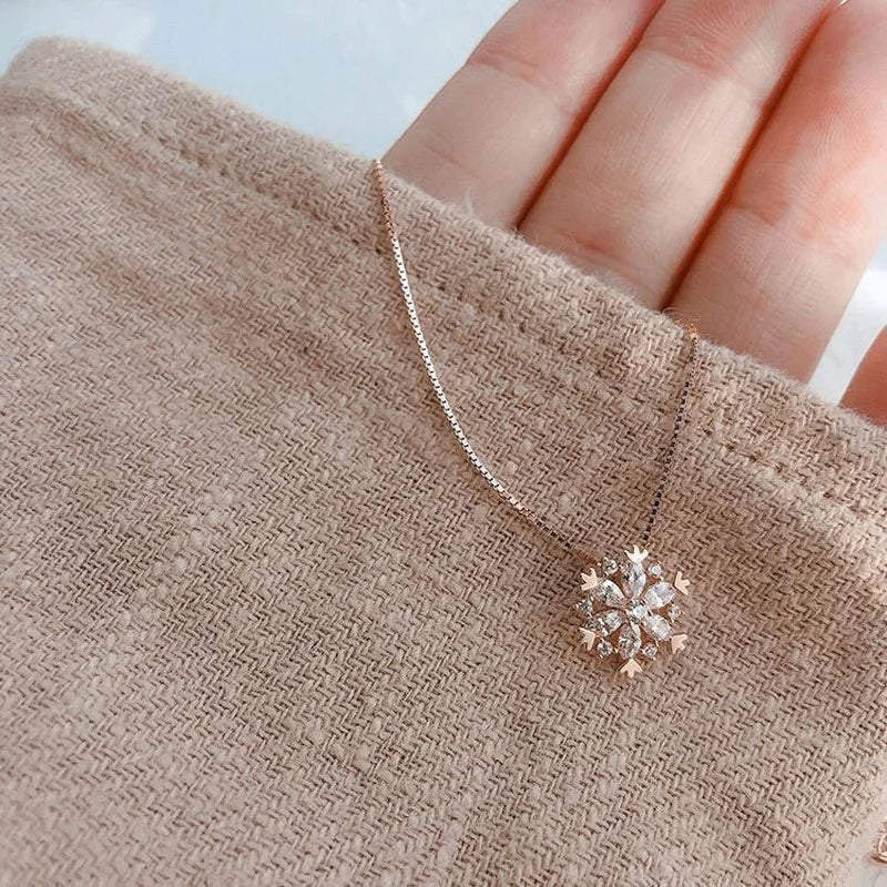 Glittering Snowflake Necklace