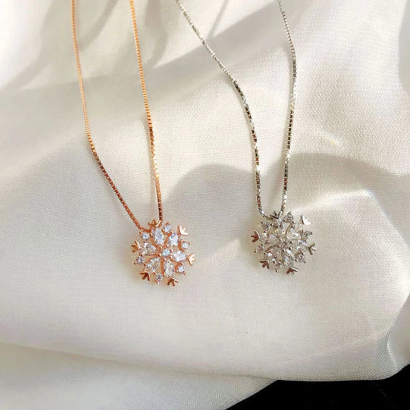 Glittering Snowflake Necklace